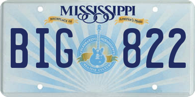 MS license plate BIG822