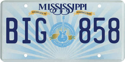 MS license plate BIG858
