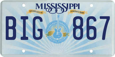 MS license plate BIG867