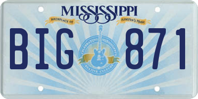 MS license plate BIG871