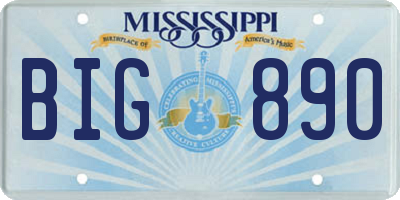 MS license plate BIG890