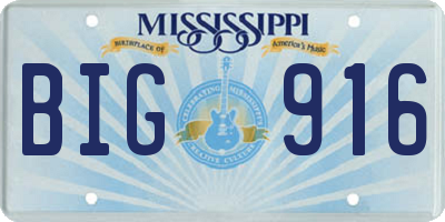 MS license plate BIG916