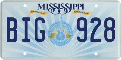 MS license plate BIG928