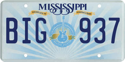 MS license plate BIG937