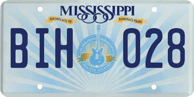 MS license plate BIH028