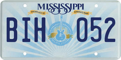 MS license plate BIH052