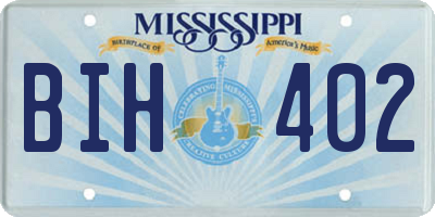 MS license plate BIH402