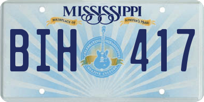 MS license plate BIH417