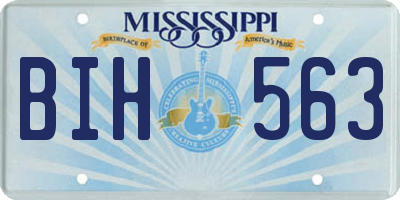 MS license plate BIH563