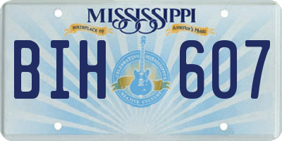 MS license plate BIH607