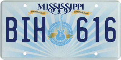 MS license plate BIH616