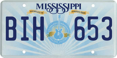 MS license plate BIH653