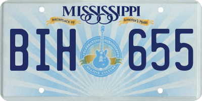 MS license plate BIH655