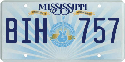 MS license plate BIH757