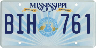 MS license plate BIH761