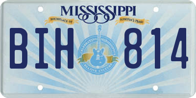 MS license plate BIH814