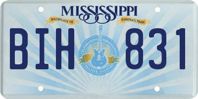 MS license plate BIH831
