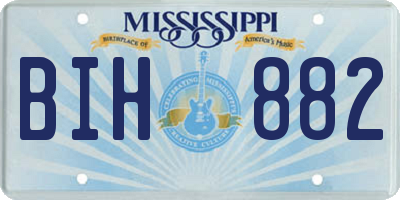 MS license plate BIH882