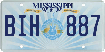 MS license plate BIH887