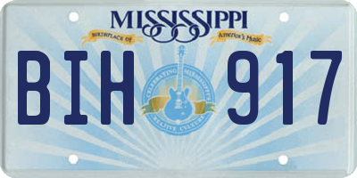 MS license plate BIH917