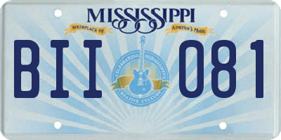 MS license plate BII081