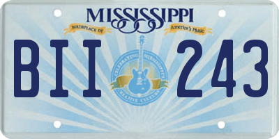 MS license plate BII243