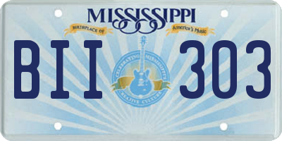 MS license plate BII303