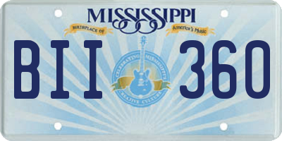 MS license plate BII360