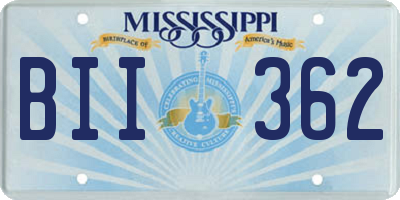 MS license plate BII362