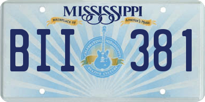 MS license plate BII381