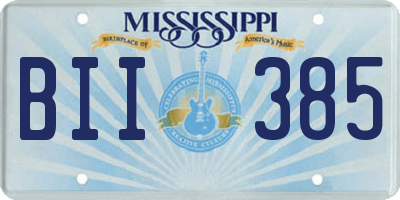 MS license plate BII385