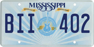 MS license plate BII402