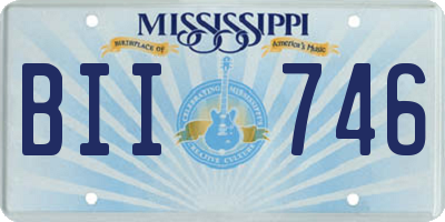 MS license plate BII746