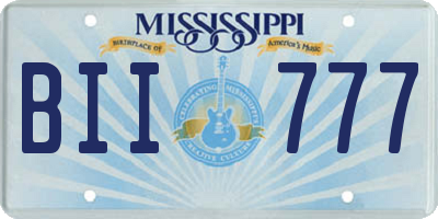 MS license plate BII777