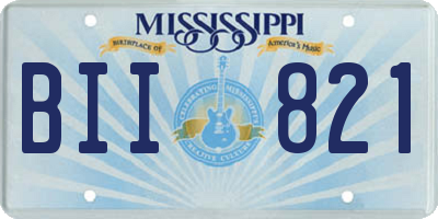 MS license plate BII821