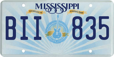 MS license plate BII835