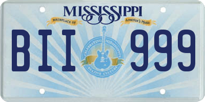 MS license plate BII999