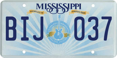MS license plate BIJ037
