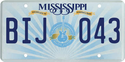 MS license plate BIJ043