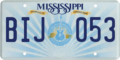 MS license plate BIJ053