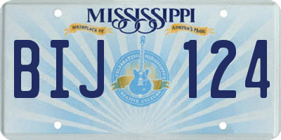 MS license plate BIJ124
