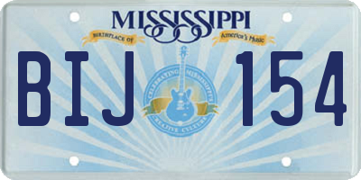 MS license plate BIJ154