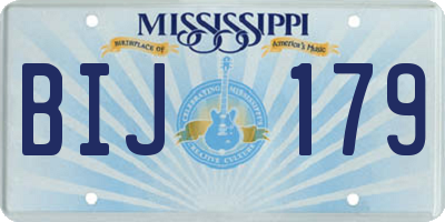 MS license plate BIJ179
