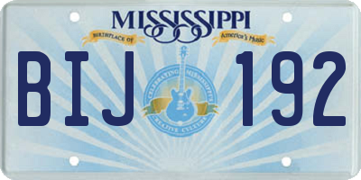 MS license plate BIJ192