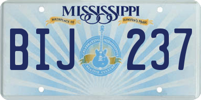 MS license plate BIJ237