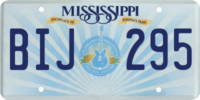 MS license plate BIJ295