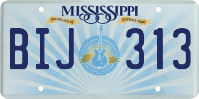 MS license plate BIJ313