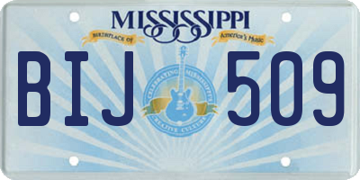 MS license plate BIJ509