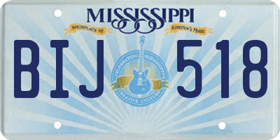 MS license plate BIJ518