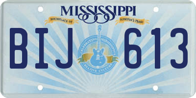 MS license plate BIJ613